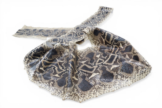 Genuine Reticulated Python Skin Leather Hide Pelt Caramel Brown