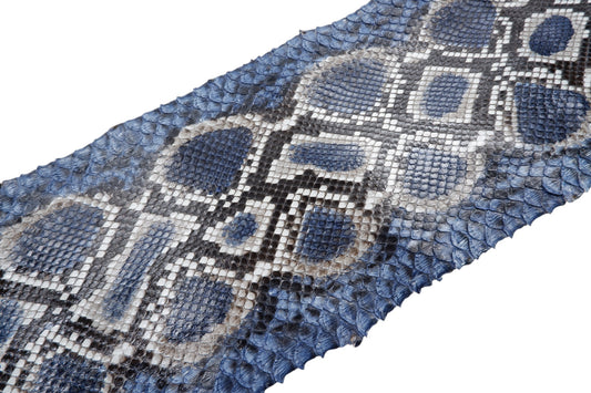 Genuine Reticulated Python Skin Leather Hide Pelt Natural Cobalt Blue