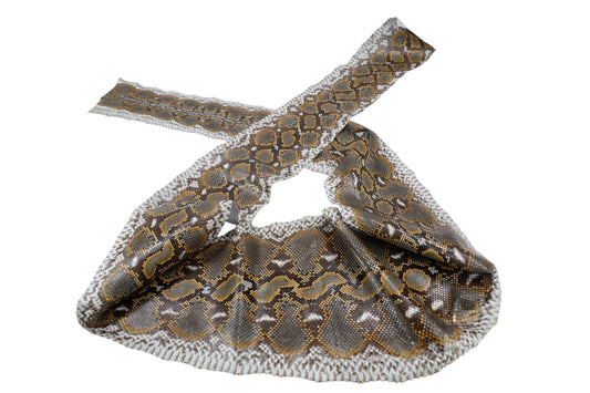 Genuine Reticulated Python Skin Leather Hide Pelt Natural Orange