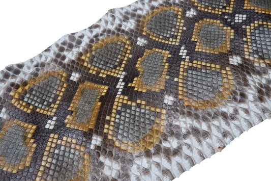 Genuine Reticulated Python Skin Leather Hide Pelt Natural Orange