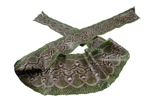 Genuine Reticulated Python Skin Leather Hide Pelt Natural Mint Green