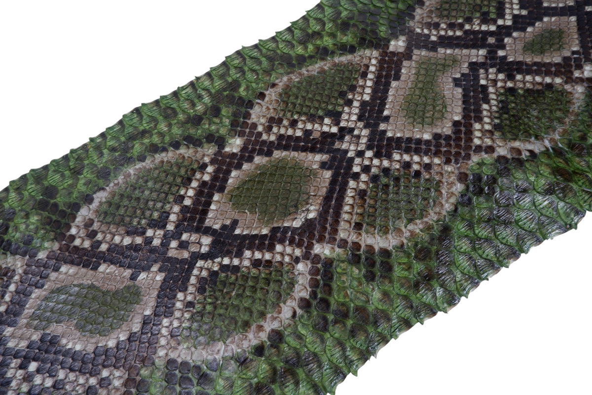 Genuine Reticulated Python Skin Leather Hide Pelt Natural Mint Green