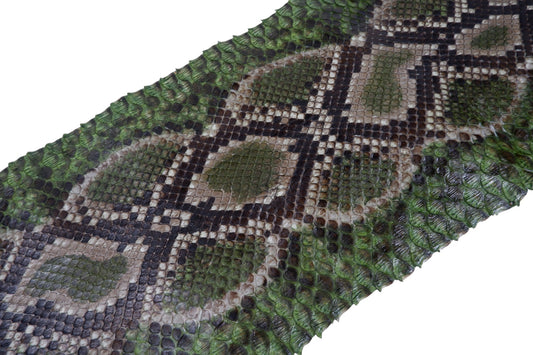 Genuine Reticulated Python Skin Leather Hide Pelt Natural Mint Green