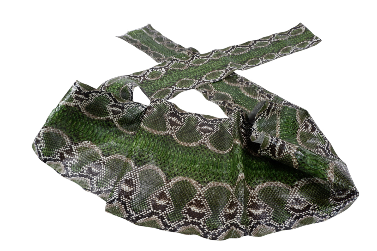 Genuine Reticulated Python Belly Skin Leather Hide Pelt Natural Mint Green