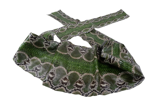 Genuine Reticulated Python Belly Skin Leather Hide Pelt Natural Mint Green