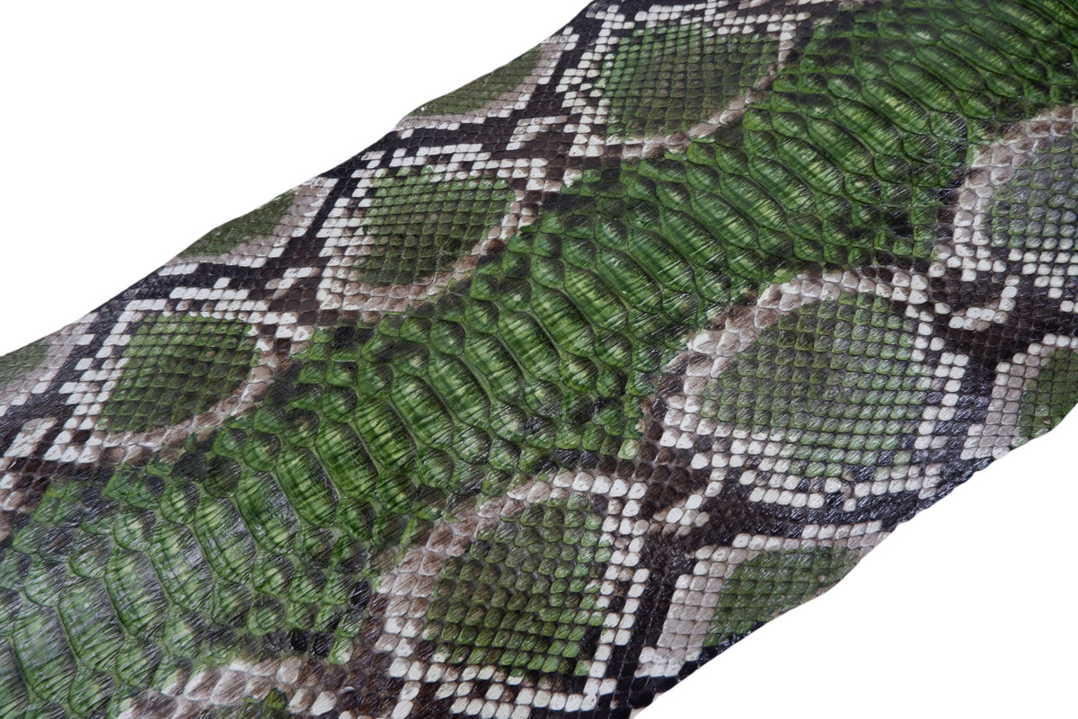 Genuine Reticulated Python Belly Skin Leather Hide Pelt Natural Mint Green