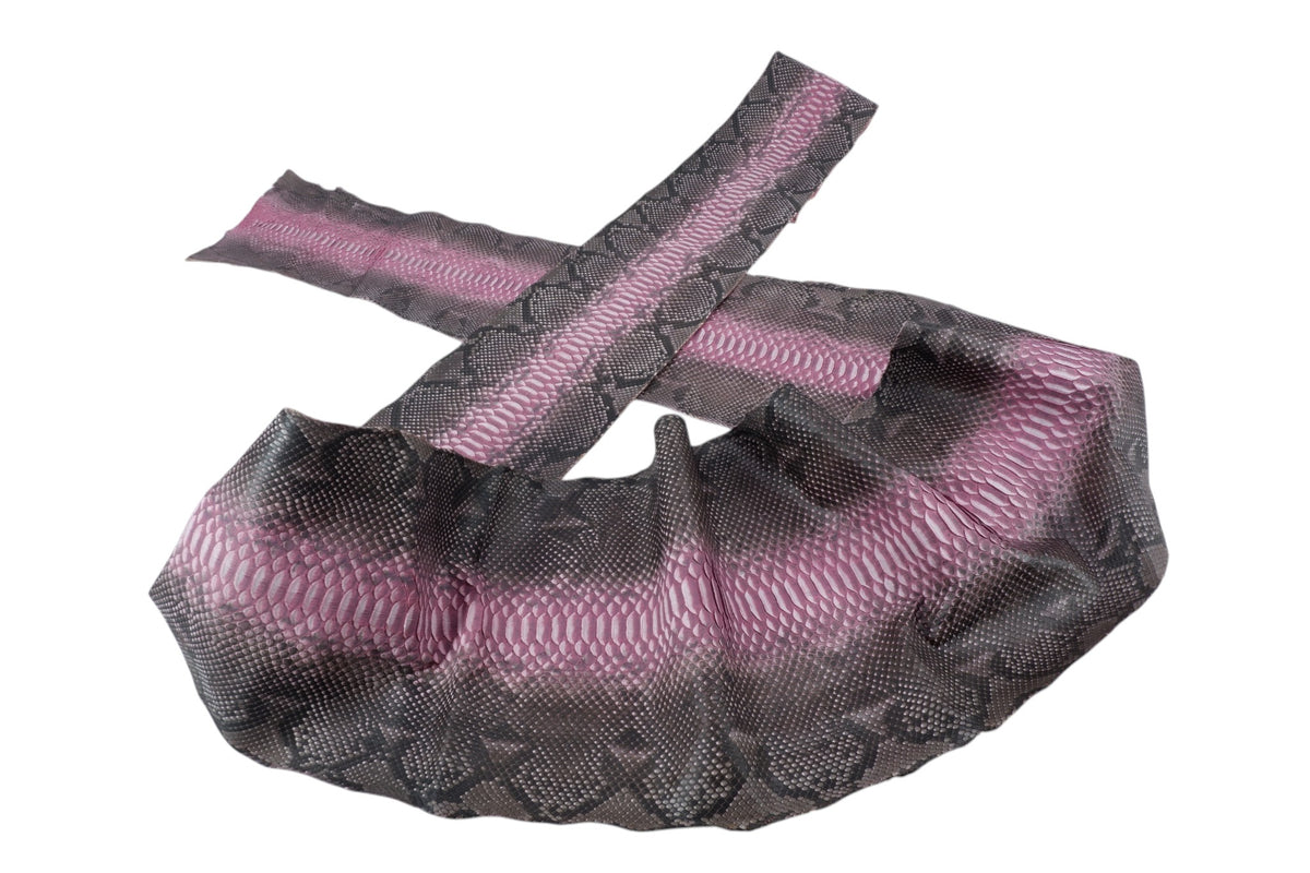 Genuine Reticulated Python Belly Skin Leather Hide Pelt Natural Heather Pink