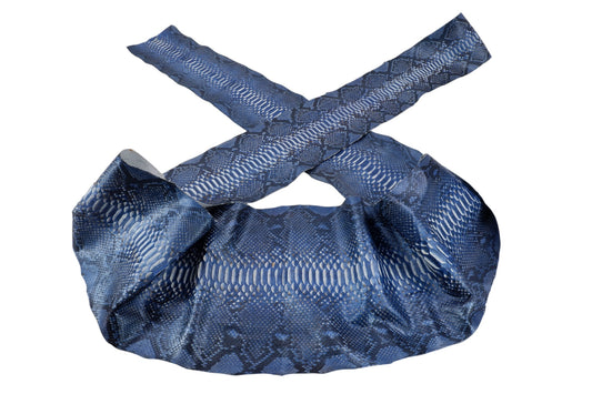 Genuine Reticulated Python Belly Skin Leather Hide Pelt Natural Cobalt Blue