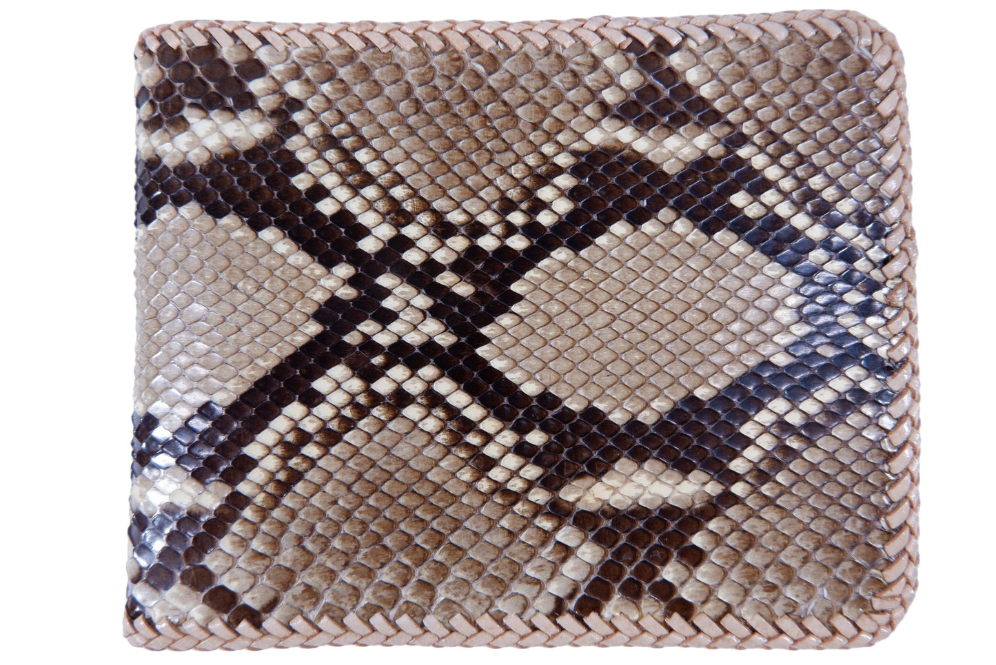 Genuine Reticulated Python Snake Skin Leather Handmade Bifold Wallet