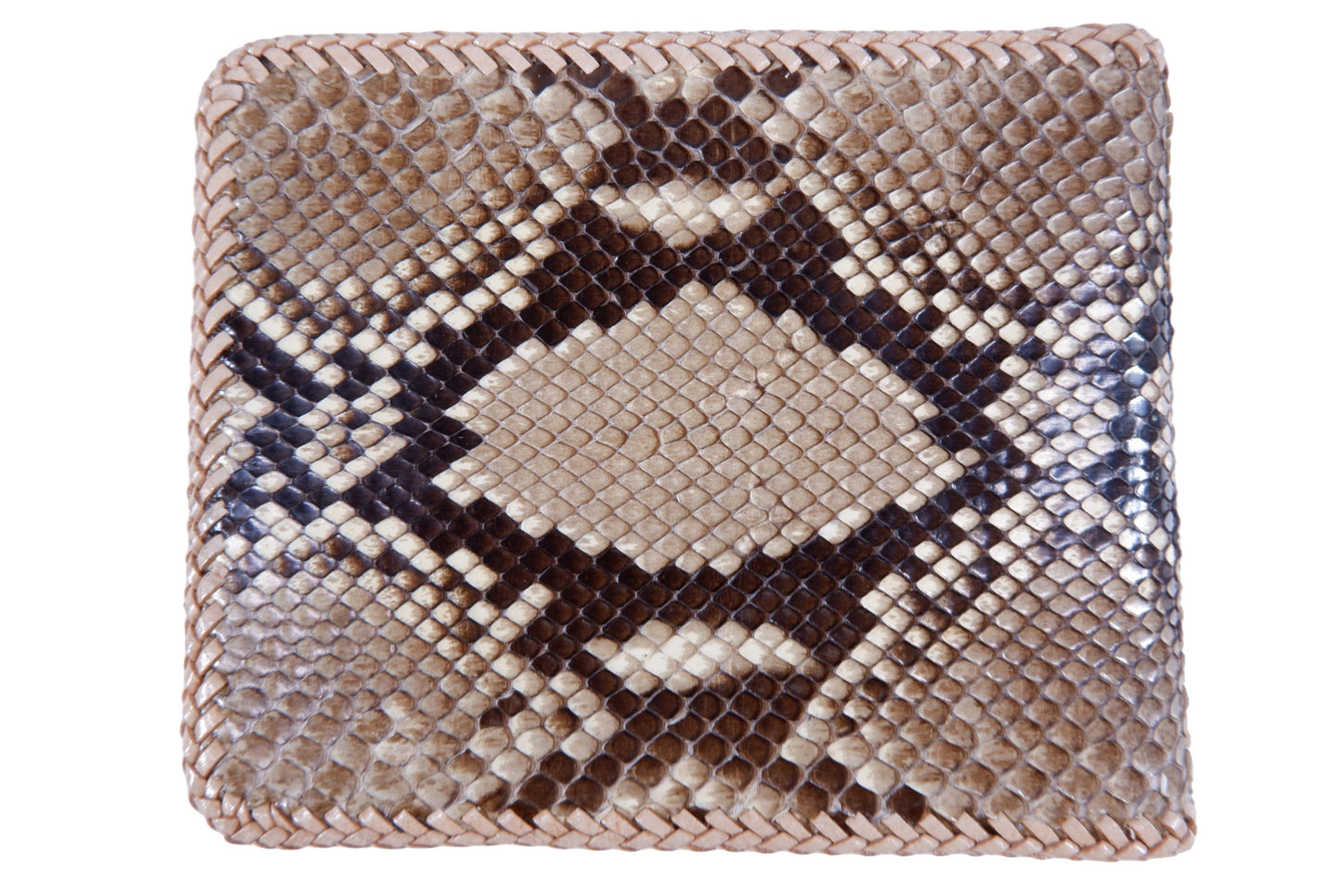 Genuine Reticulated Python Snake Skin Leather Handmade Bifold Wallet