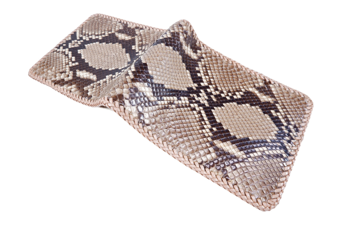 Genuine Reticulated Python Snake Skin Leather Handmade Bifold Wallet
