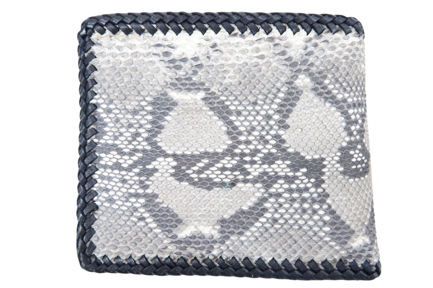 Genuine Reticulated Python Snake Skin with Head Leather Handmade Bifold Wallet