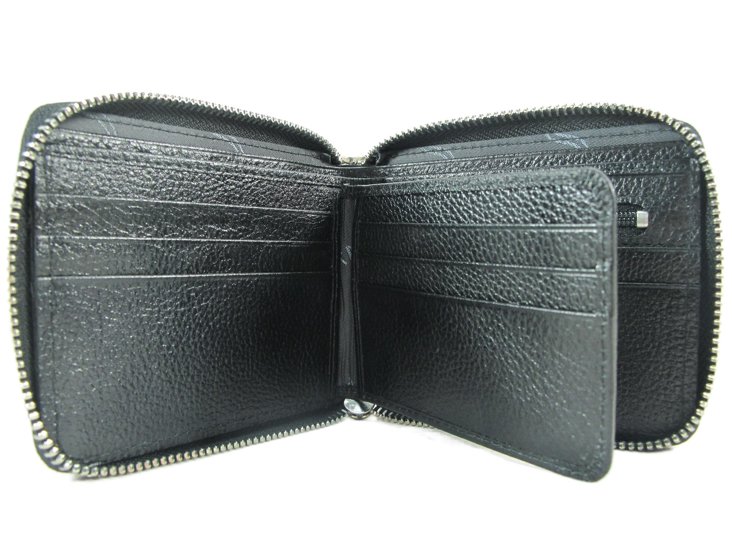 Genuine Burmese Python Skin Leather Zip Around Bifold Wallet