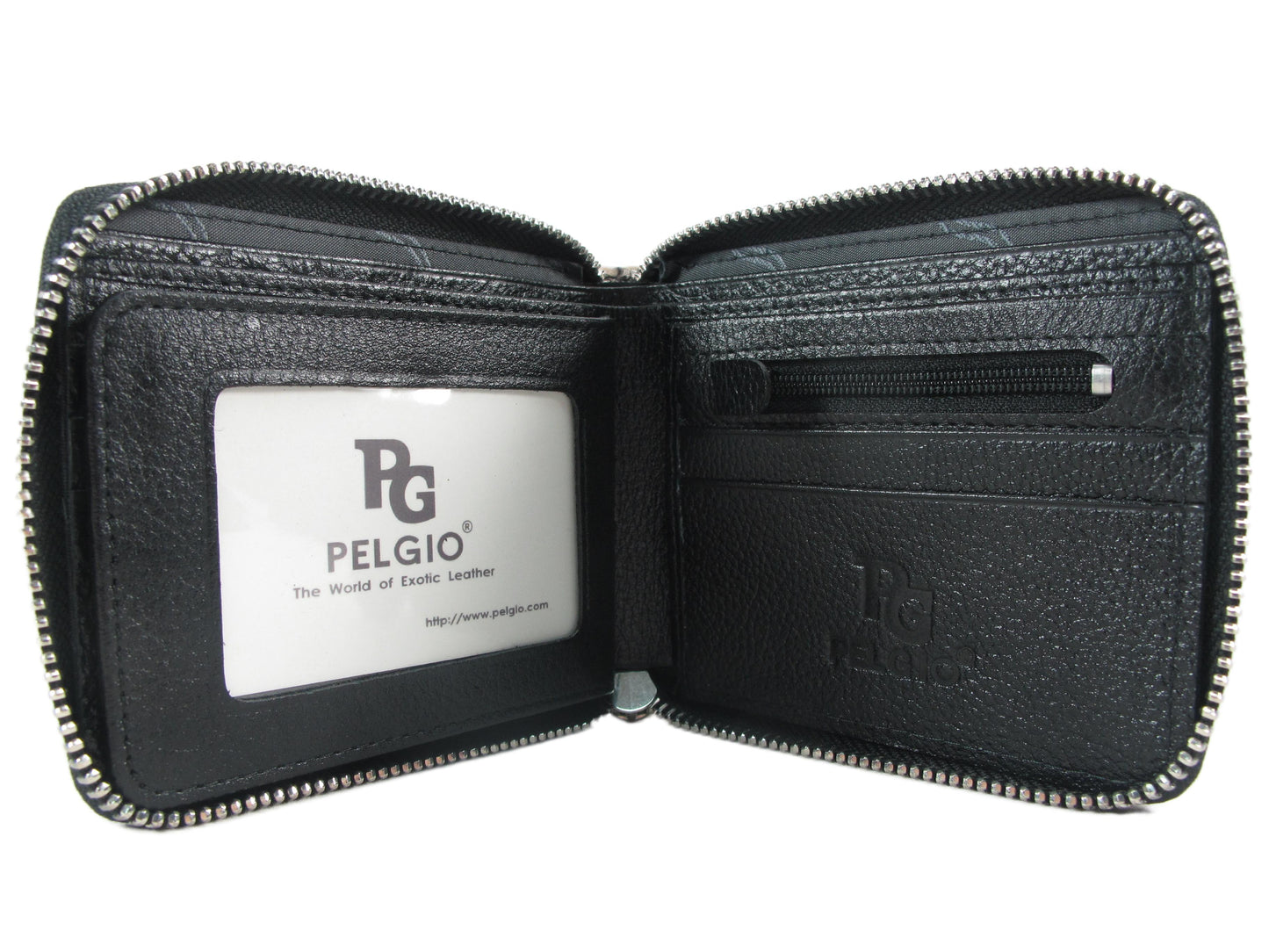 Genuine Burmese Python Skin Leather Zip Around Bifold Wallet