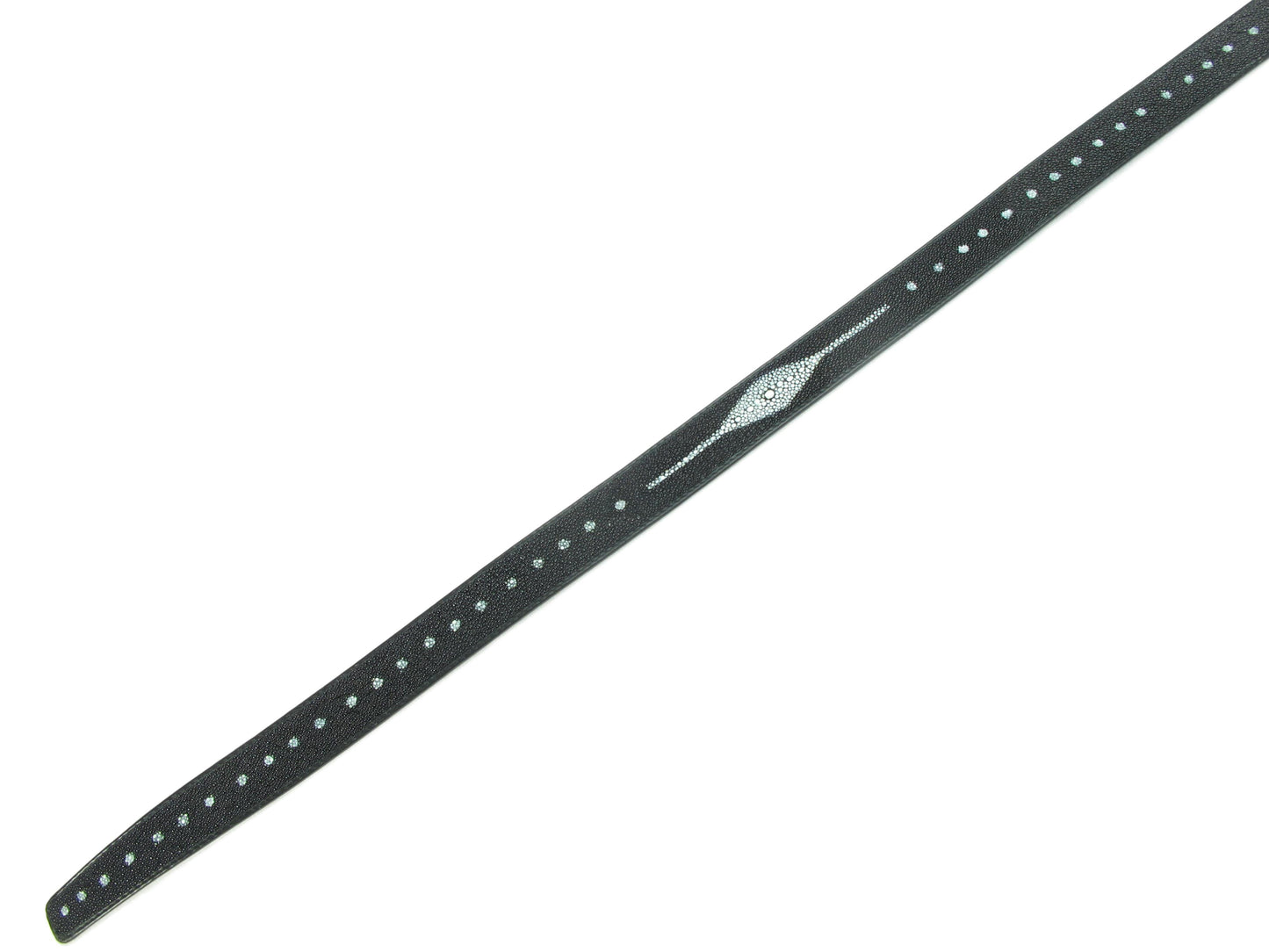 Genuine Stingray Skin Leather Auto Locking Long Dot Men's Belt Black