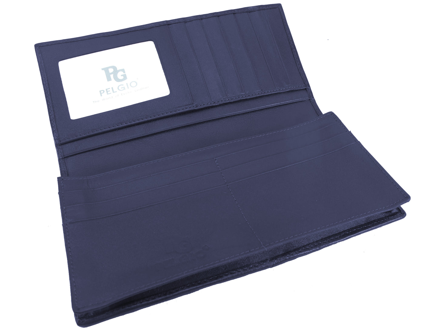 Genuine Row & Diamond Stingray Skin Leather Long Checkbook Wallet