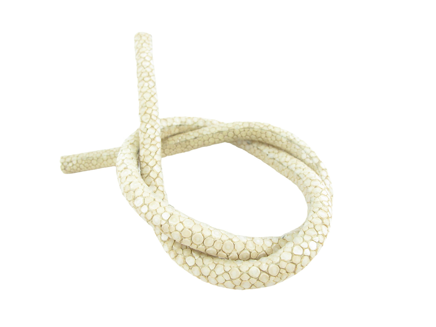 Genuine Polished Stingray Skin Leather Cord Brown