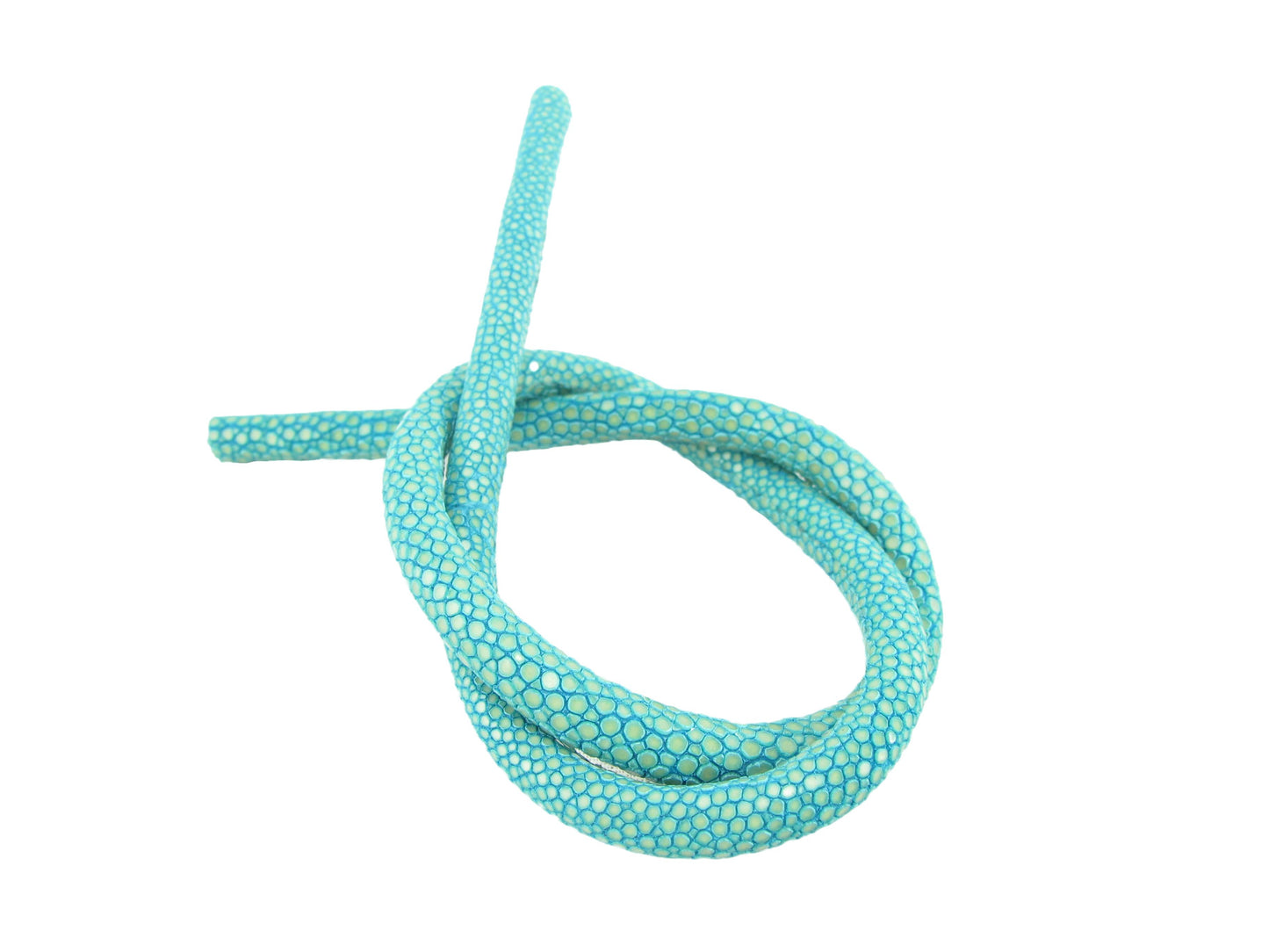 Genuine Polished Stingray Skin Leather Cord Blue