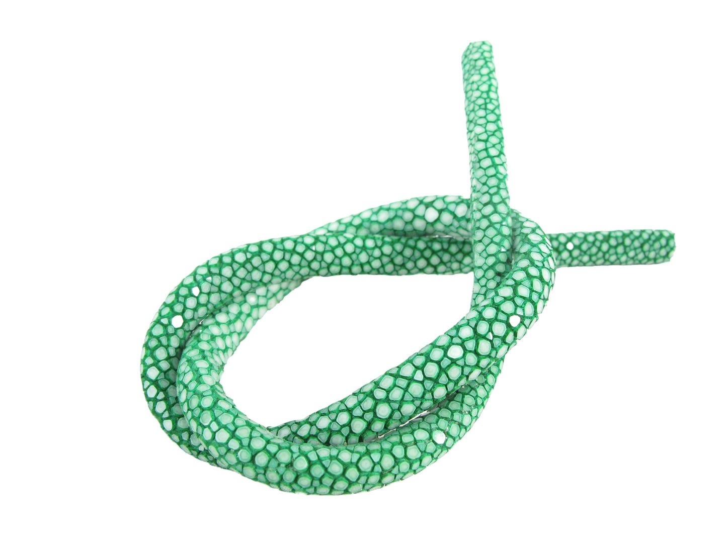 Genuine Polished Stingray Skin Leather Cord Green