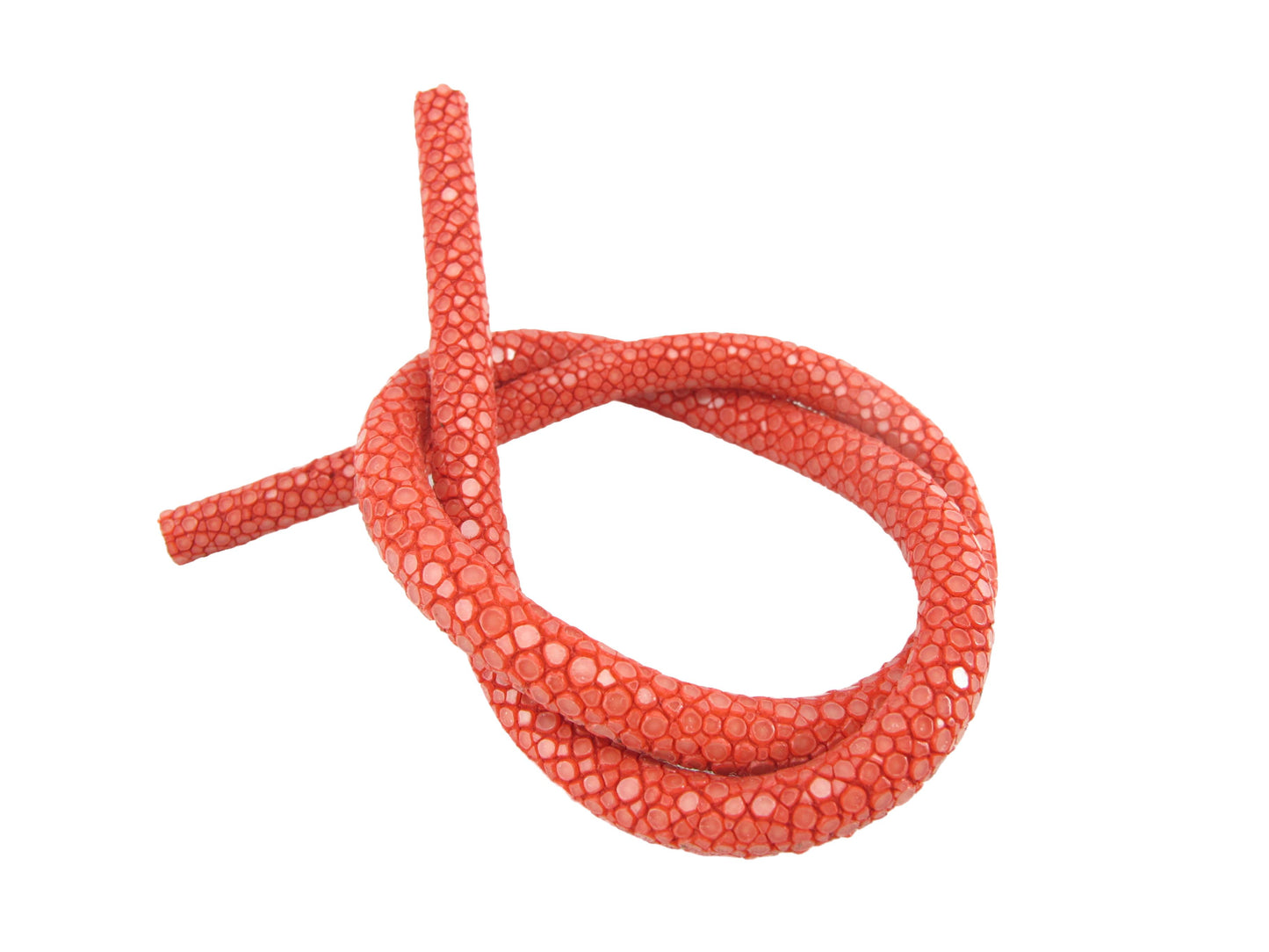 Genuine Polished Stingray Skin Leather Cord Red