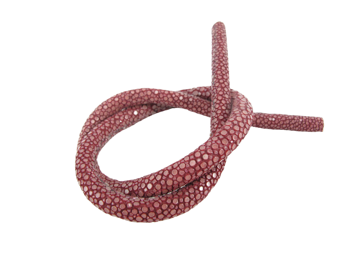 Genuine Polished Stingray Skin Leather Cord Red