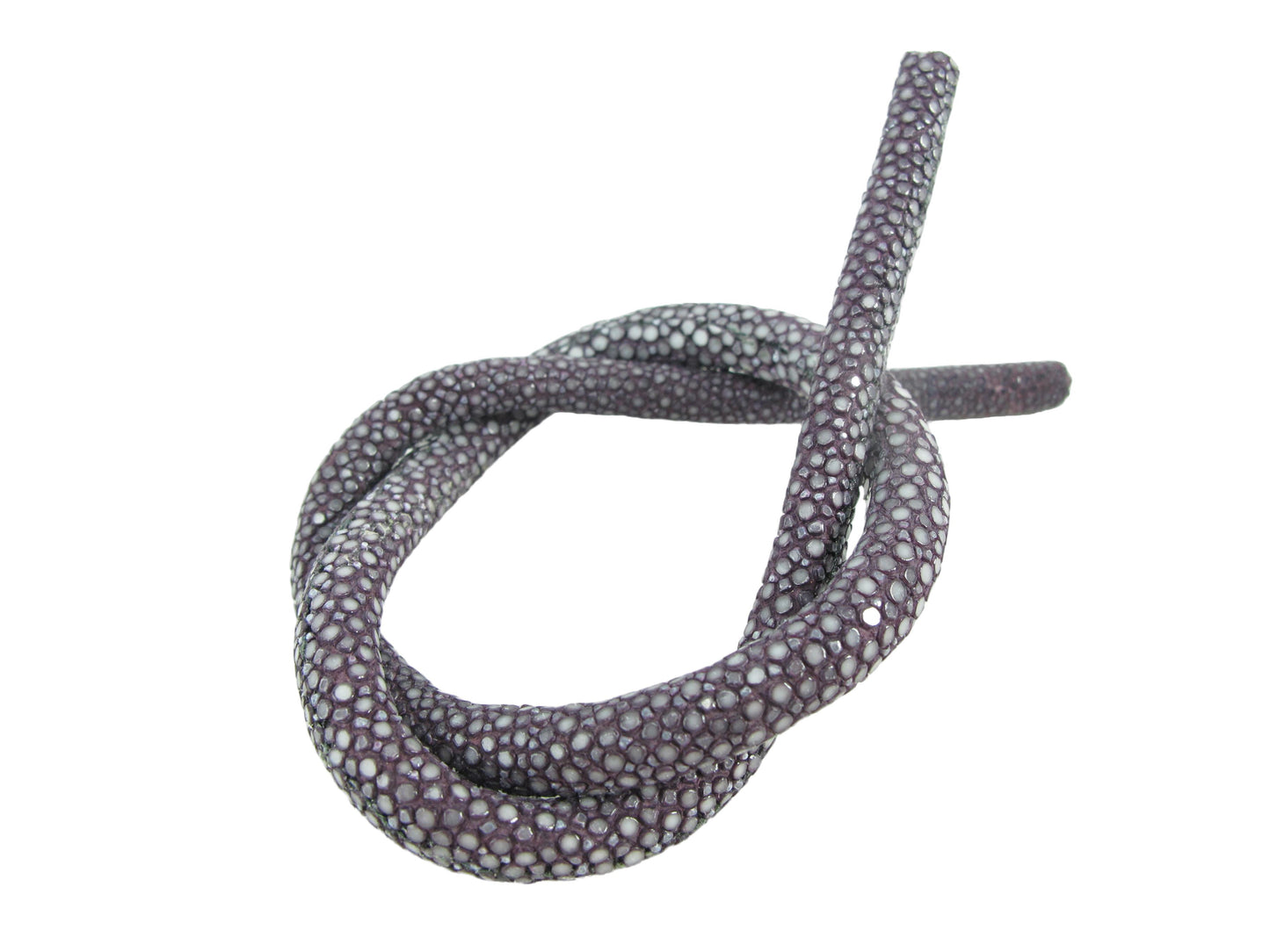 Genuine Polished Stingray Skin Leather Cord Purple