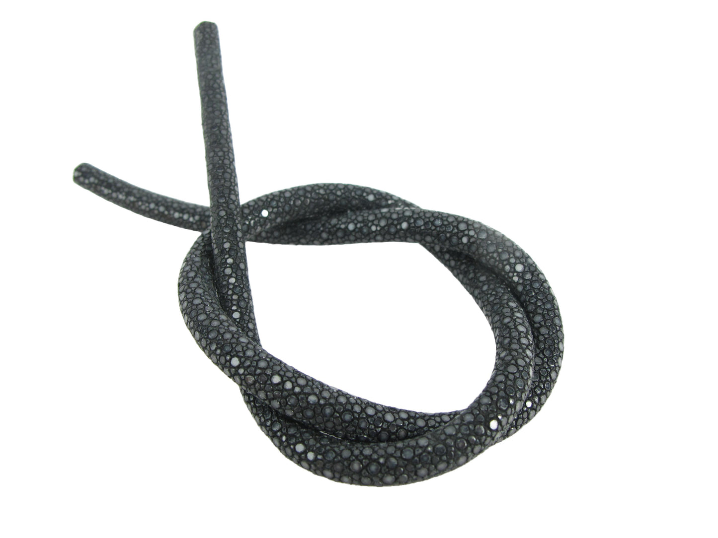 Genuine Polished Stingray Skin Leather Cord Black