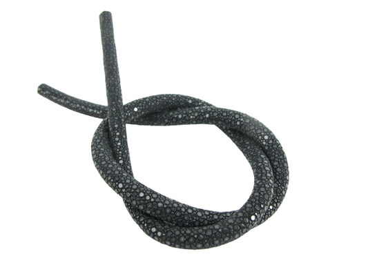 Genuine Polished Stingray Skin Leather Cord Black