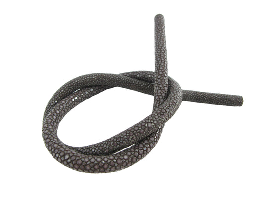 Genuine Polished Stingray Skin Leather Cord Brown