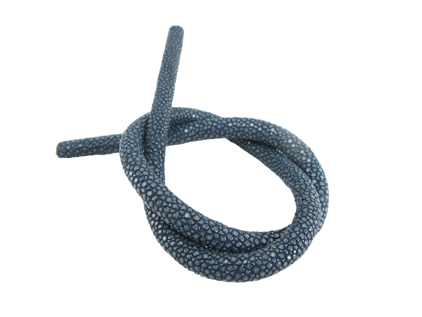 Genuine Polished Stingray Skin Leather Cord Blue