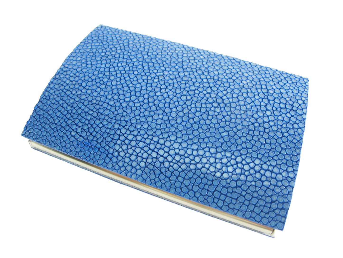 Genuine Polished Stingray Skin Magnetic Metal Business Card Holder Case