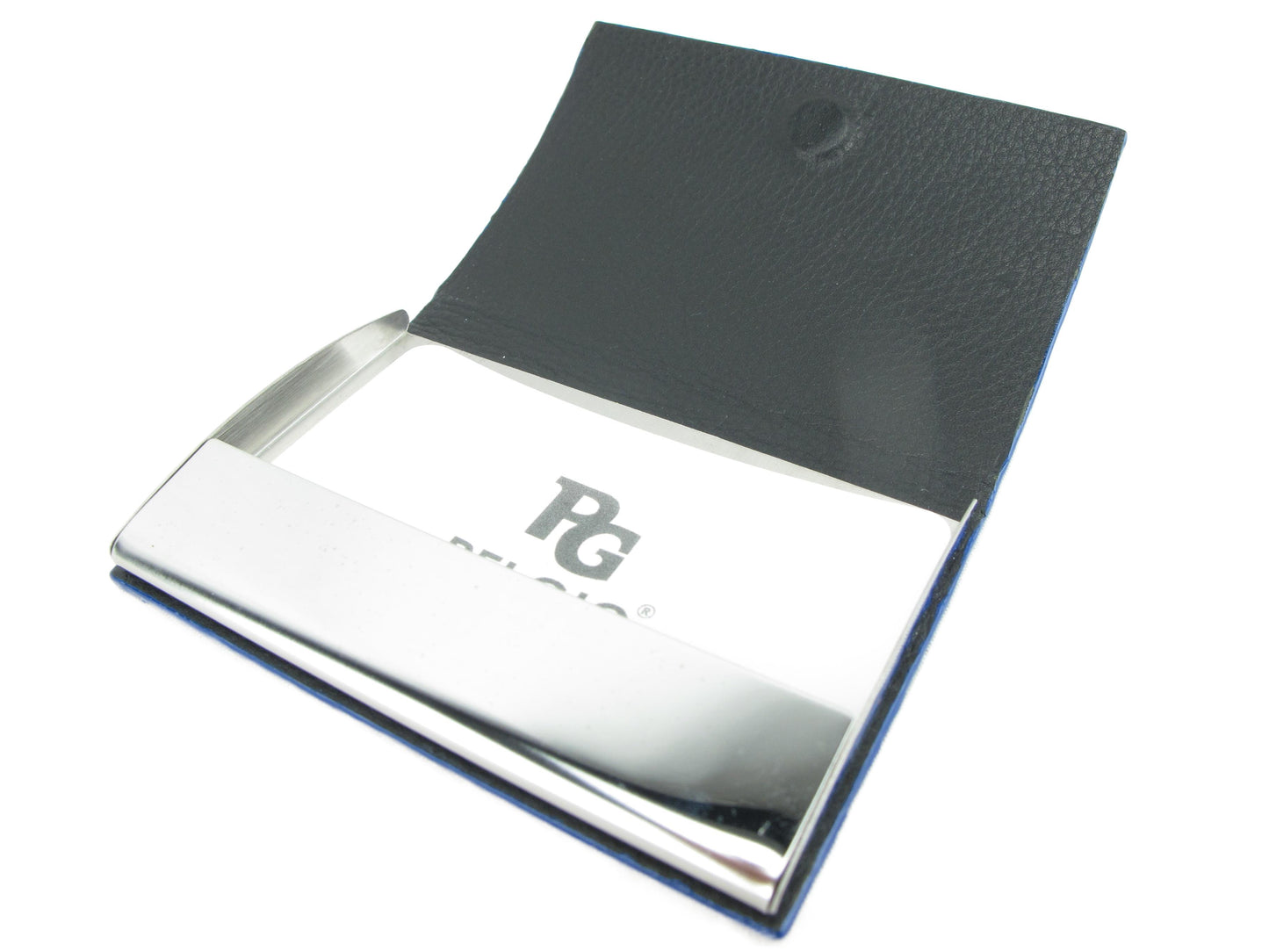 Genuine Polished Stingray Skin Magnetic Metal Business Card Holder Case