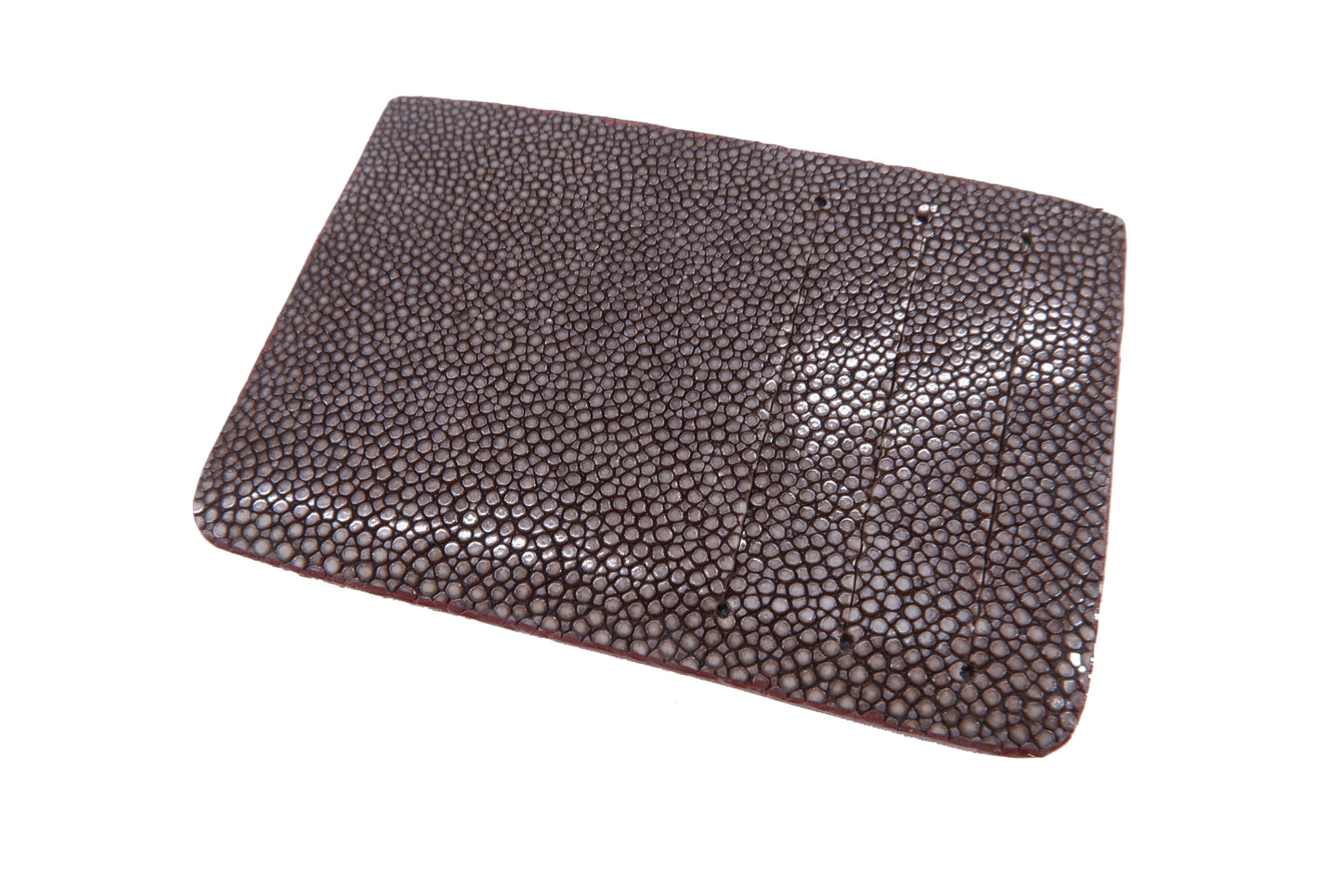 Genuine Polished Stingray Skin Leather Slim Business & Credit Card Holder Sleeve Wallet