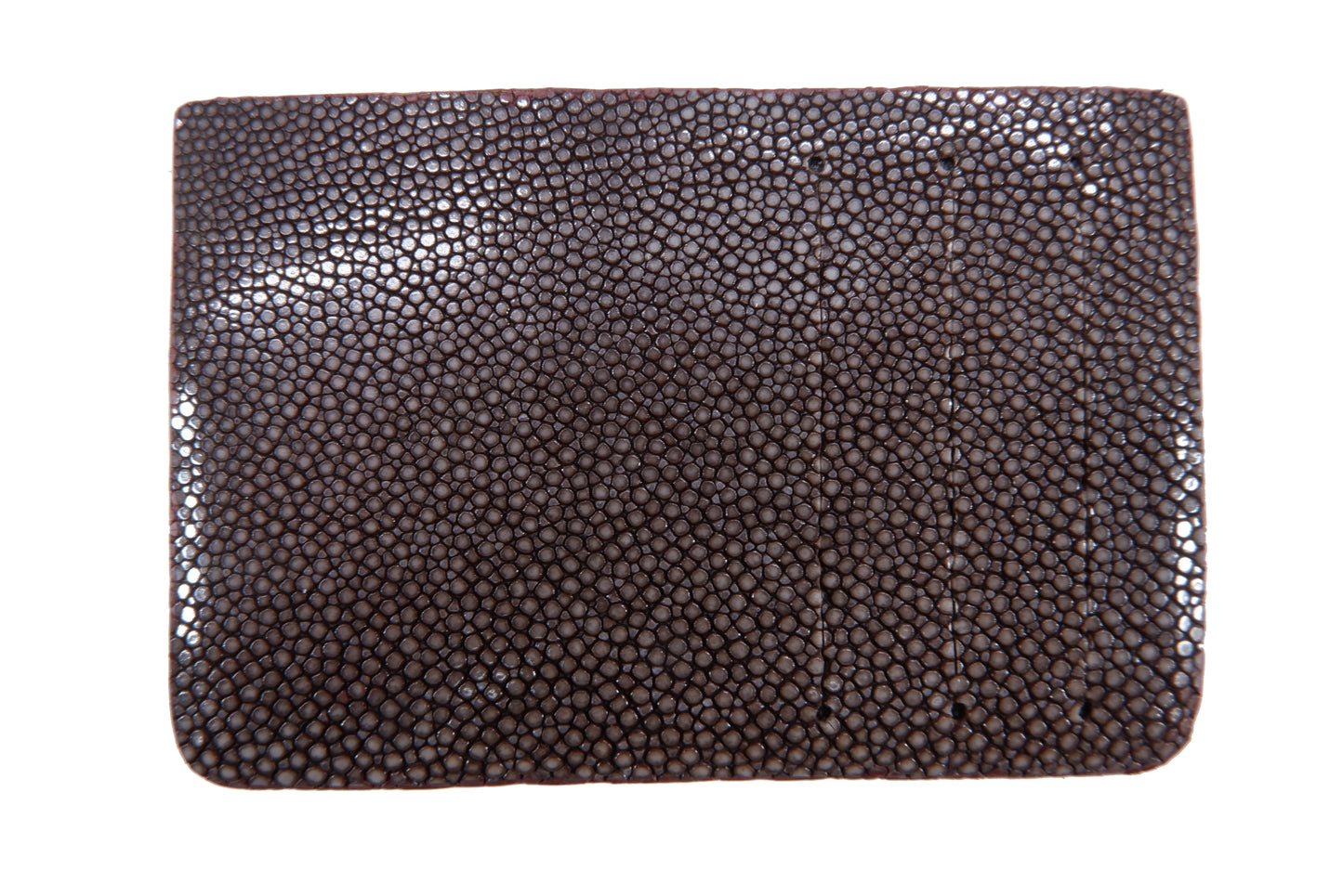 Genuine Polished Stingray Skin Leather Slim Business & Credit Card Holder Sleeve Wallet