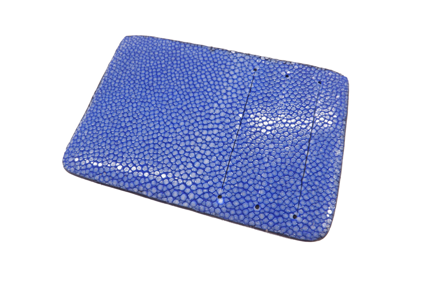 Genuine Polished Stingray Skin Leather Slim Business & Credit Card Holder Sleeve Wallet