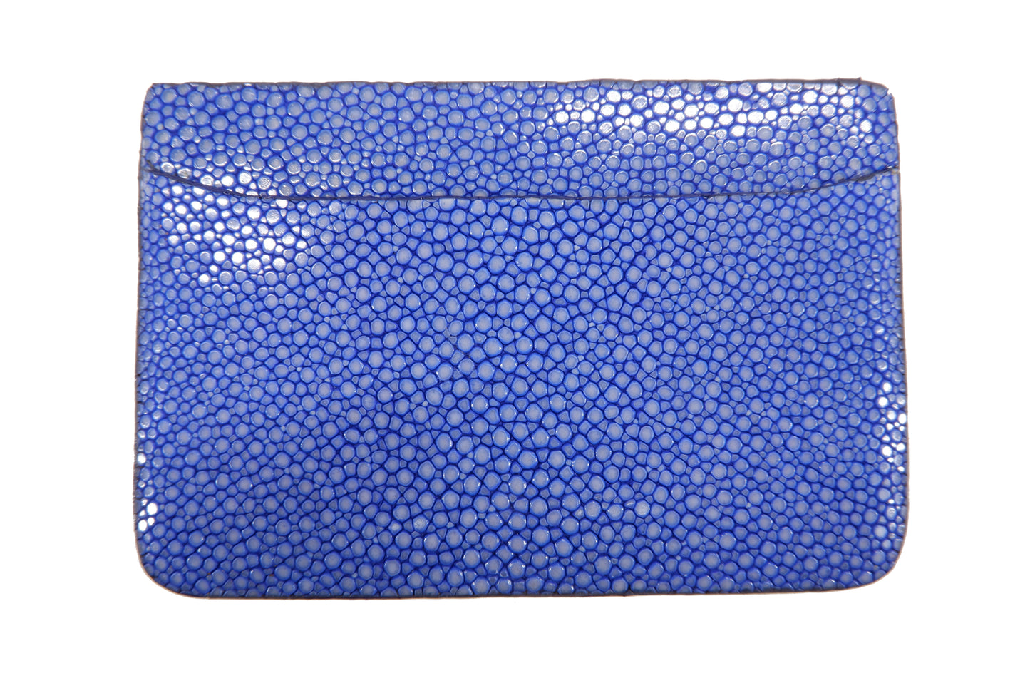 Genuine Polished Stingray Skin Leather Slim Business & Credit Card Holder Sleeve Wallet