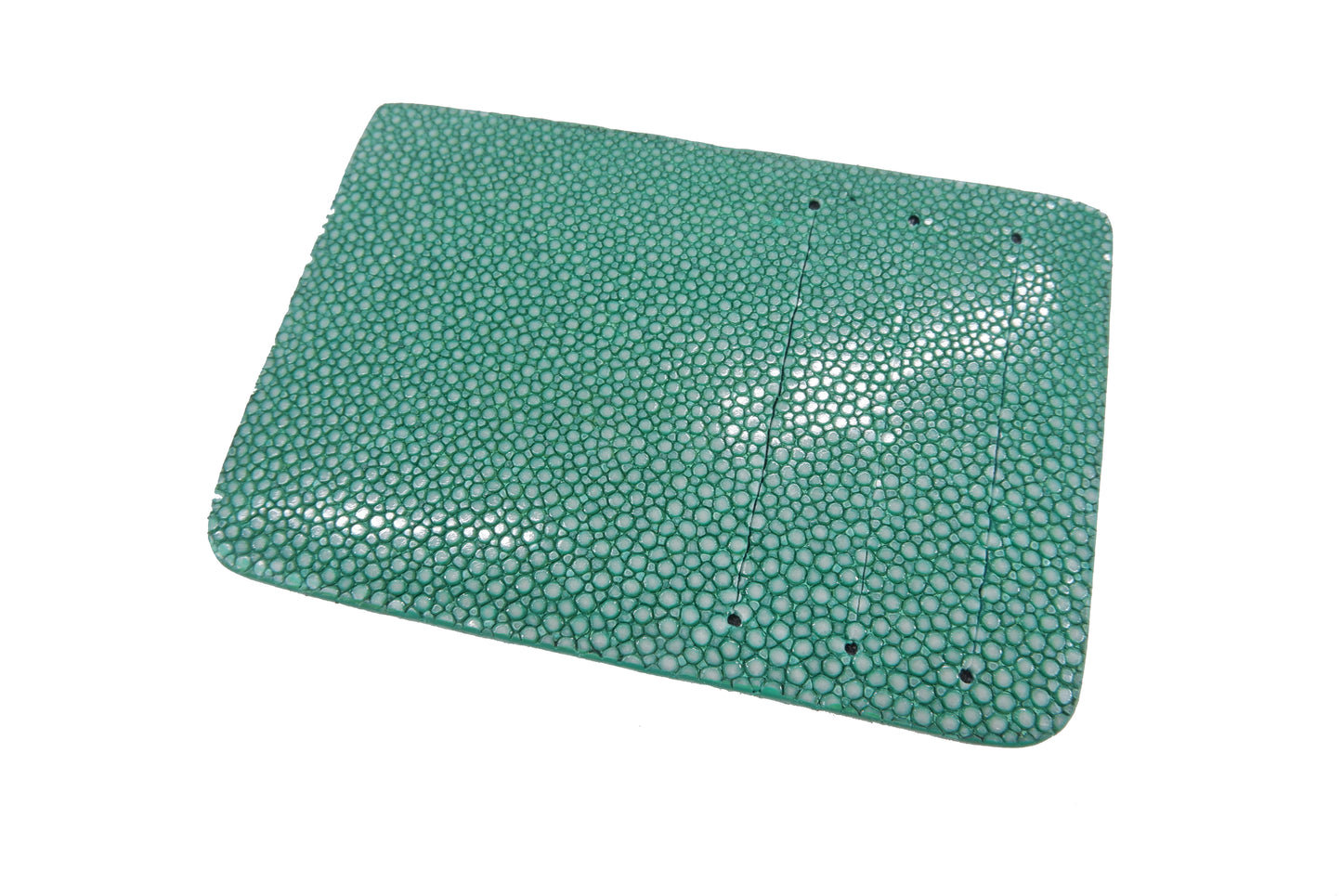 Genuine Polished Stingray Skin Leather Slim Business & Credit Card Holder Sleeve Wallet