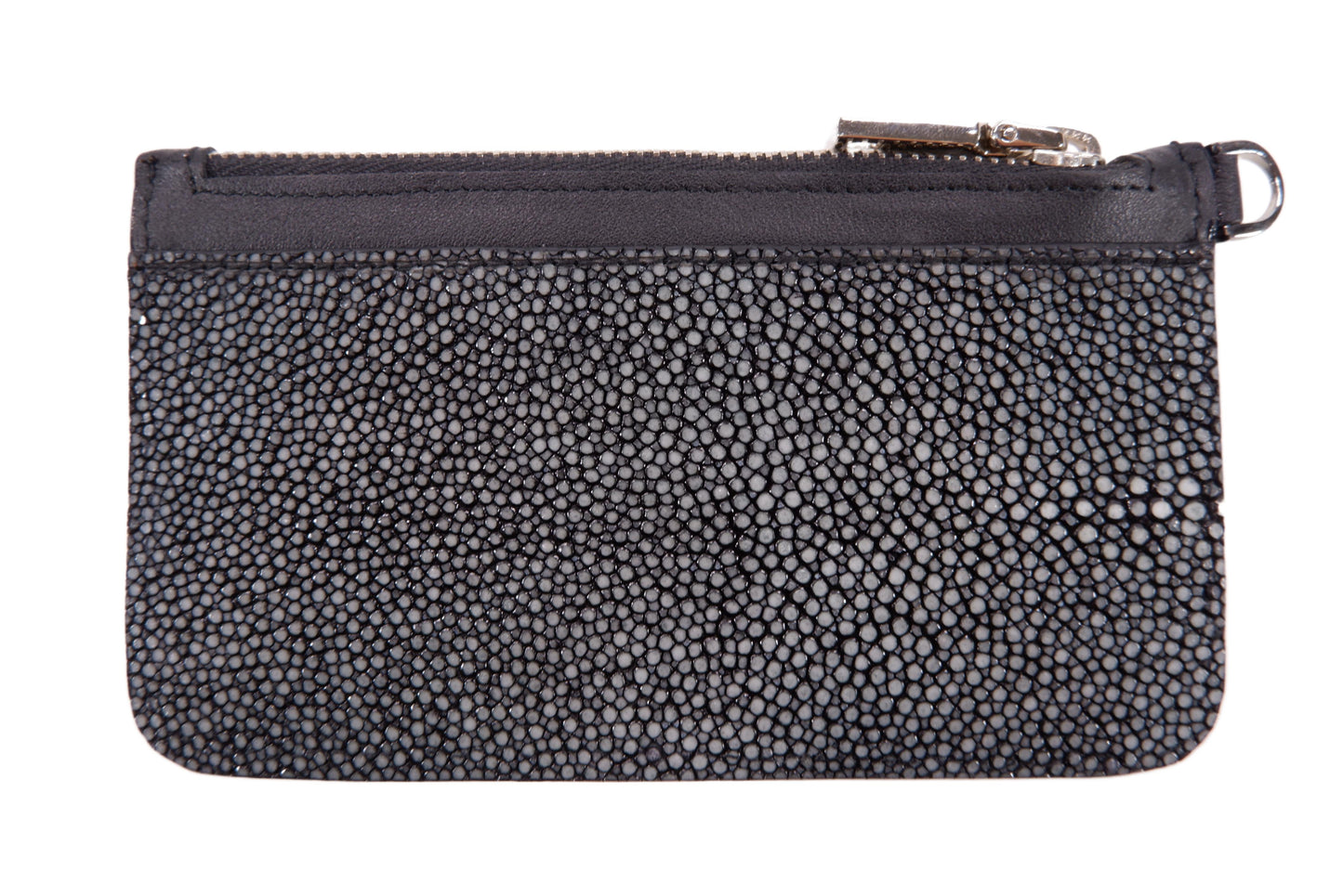 Genuine Polished Stingray Skin Leather Business & Credit Card Holder Zip Wallet Coins Purse