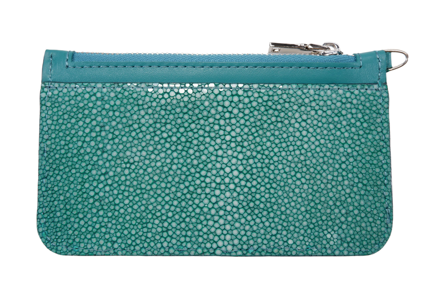 Genuine Polished Stingray Skin Leather Business & Credit Card Holder Zip Wallet Coins Purse