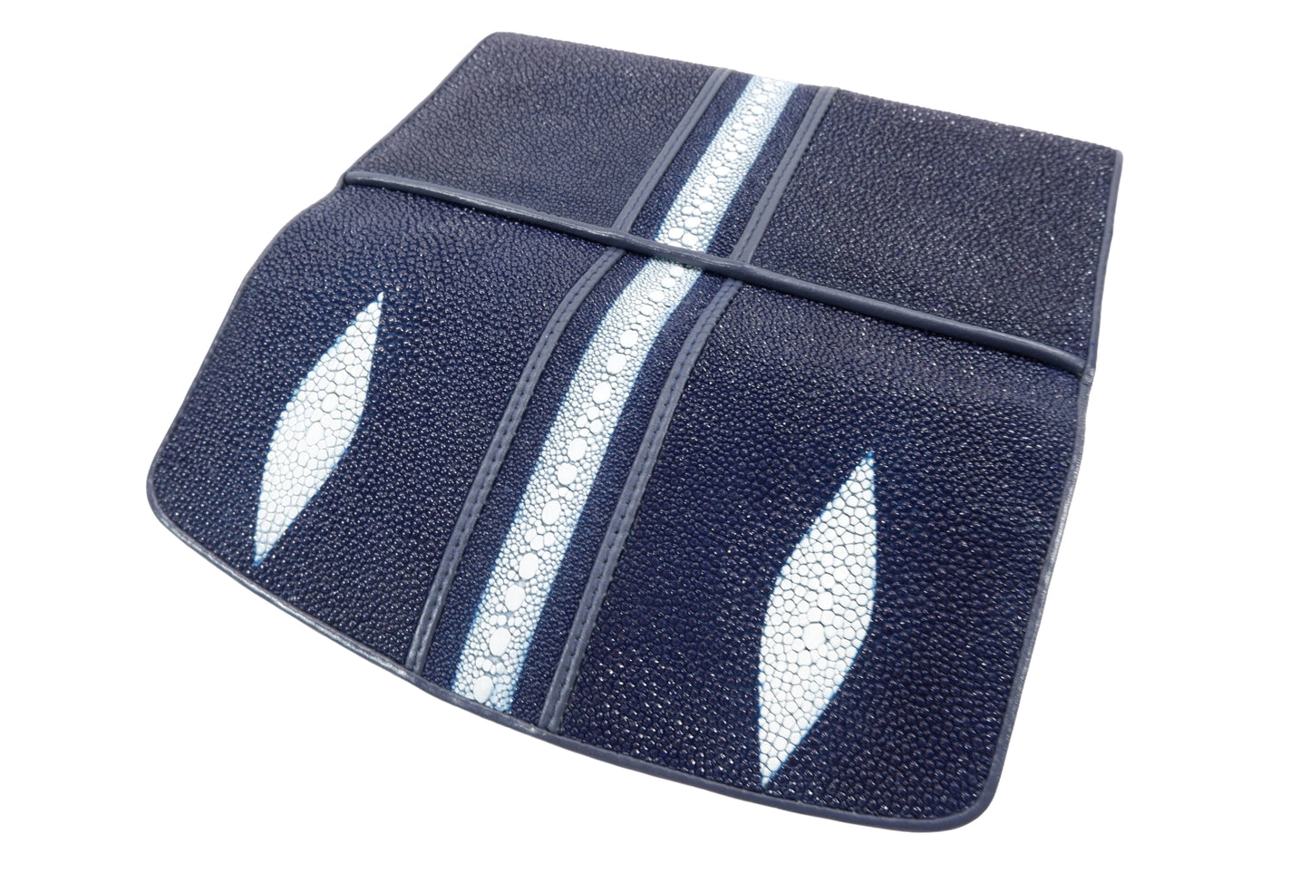 Genuine Row Stingray Skin Leather Women's Trifold Clutch Wallet Purse