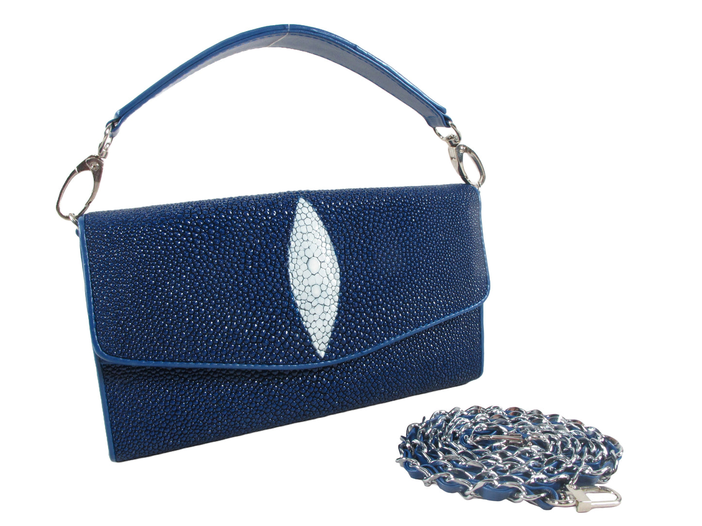 PELGIO Genuine Stingray Skin Leather Women's Clutch & Shoulder Bag