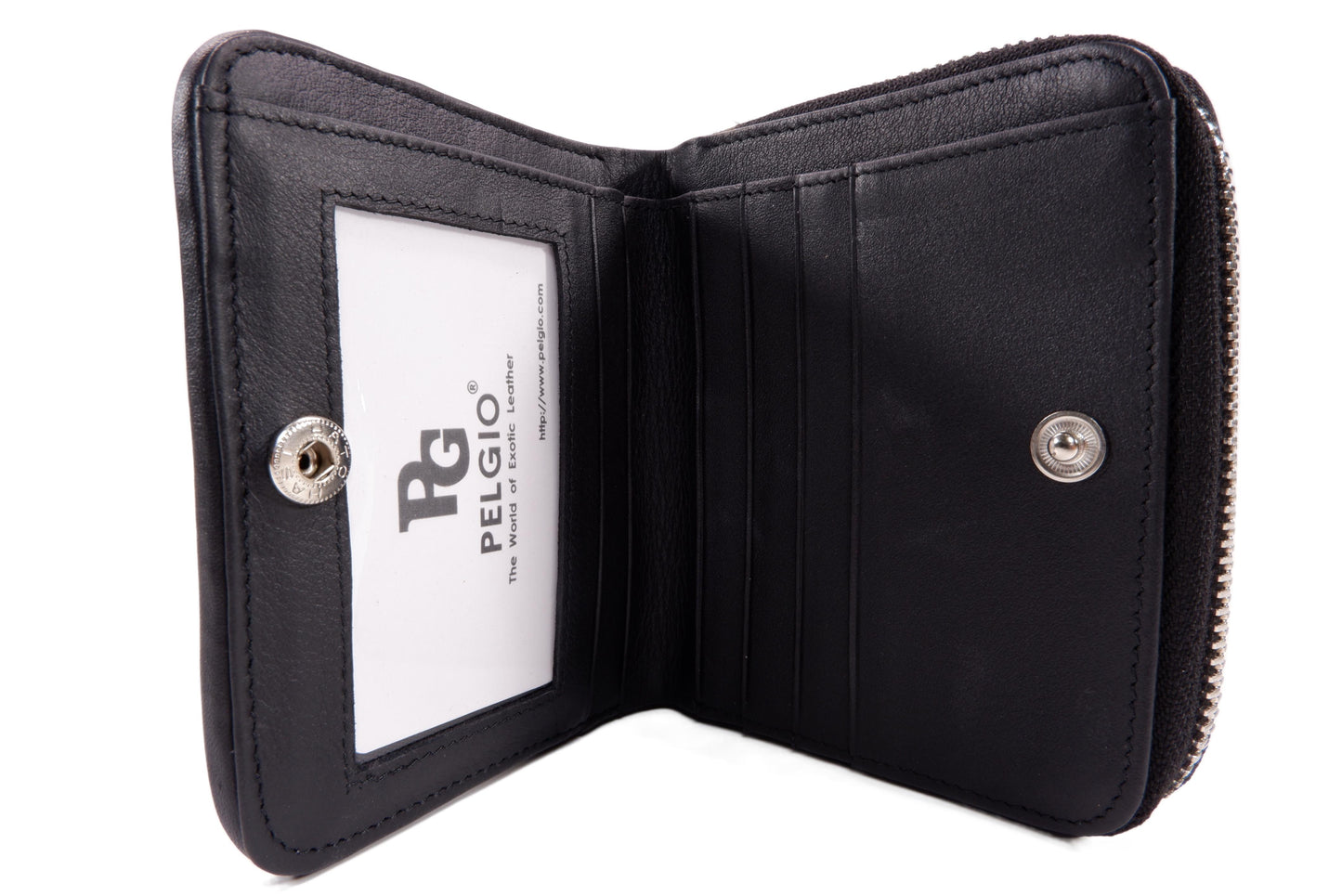 Genuine Polished Stingray Skin Leather Intrecciato Handmade Medium Zip Around Clutch Wallet Purse