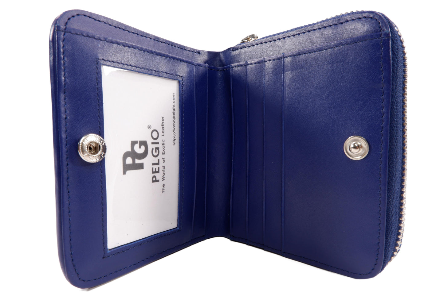 Genuine Polished Stingray Skin Leather Intrecciato Handmade Medium Zip Around Clutch Wallet Purse