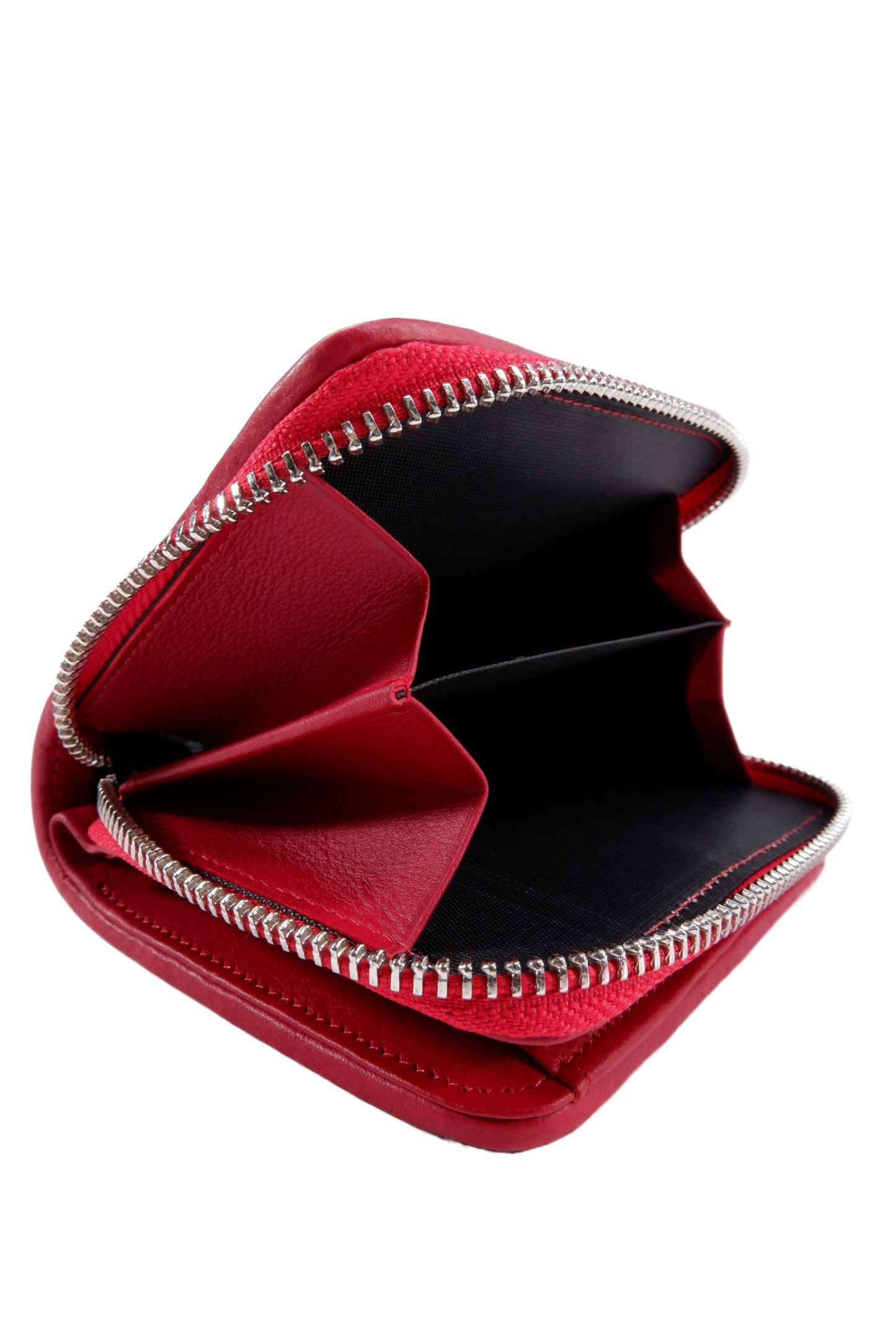 Genuine Polished Stingray Skin Leather Intrecciato Handmade Medium Zip Around Clutch Wallet Purse