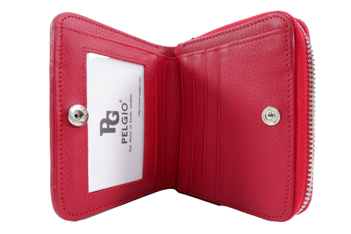 Genuine Polished Stingray Skin Leather Intrecciato Handmade Medium Zip Around Clutch Wallet Purse