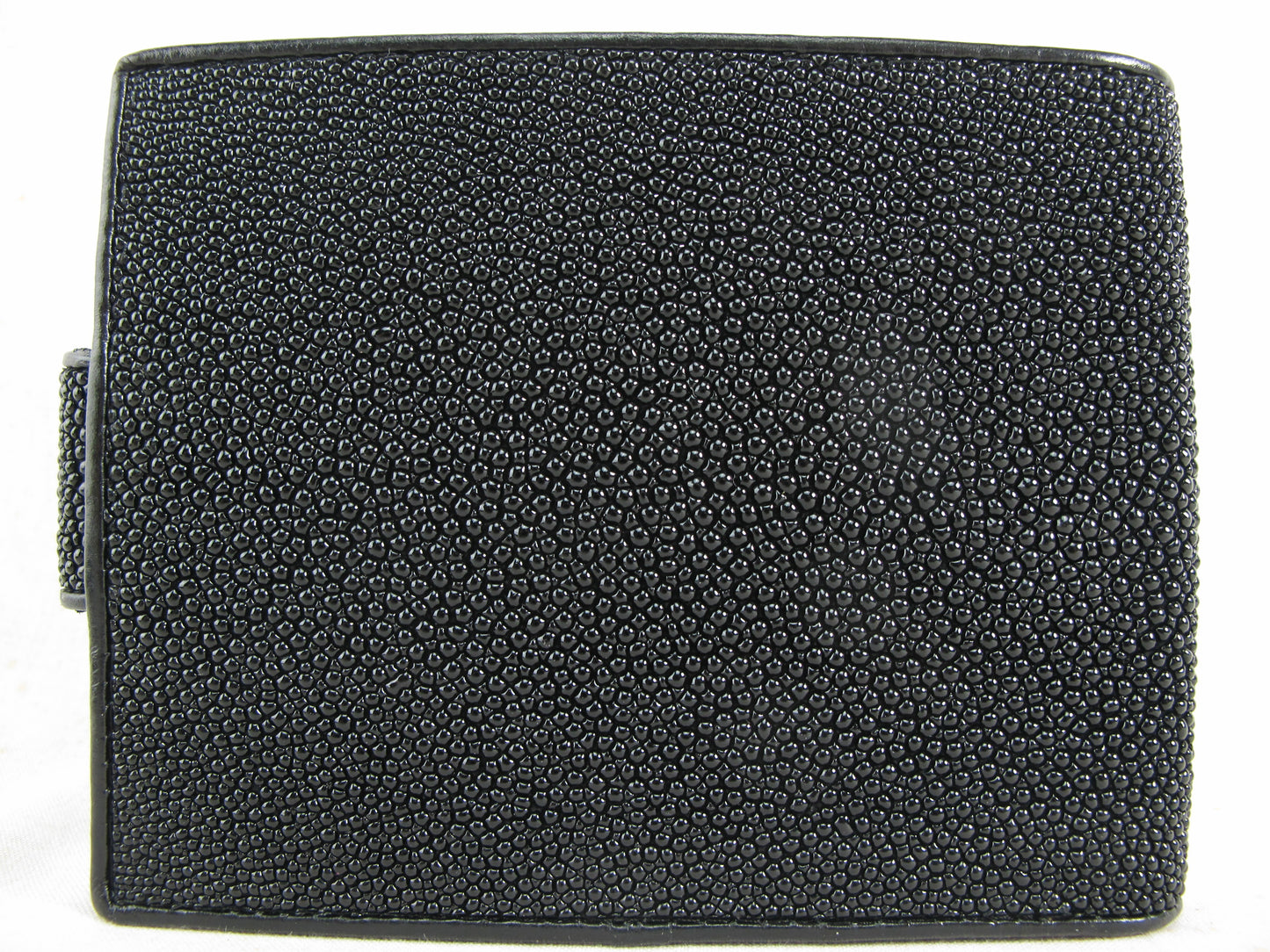 Genuine Stingray Skin Leather Large Coins Bifold Unisex Wallet