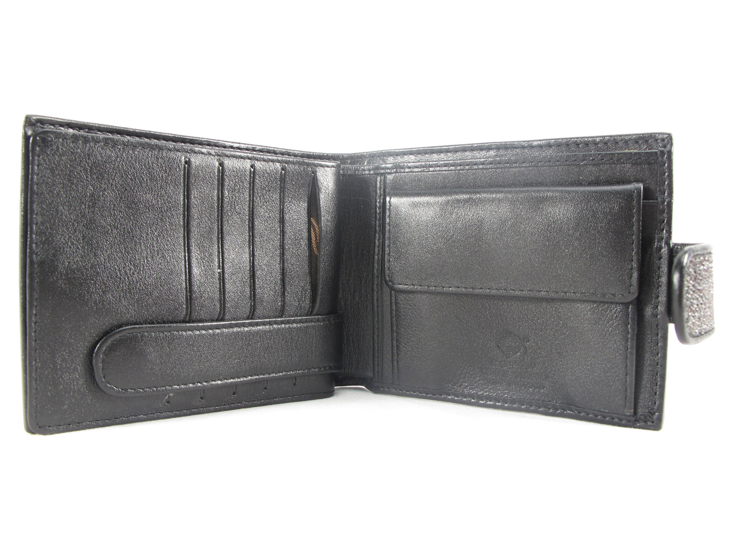 Genuine Stingray Skin Leather Large Coins Bifold Unisex Wallet