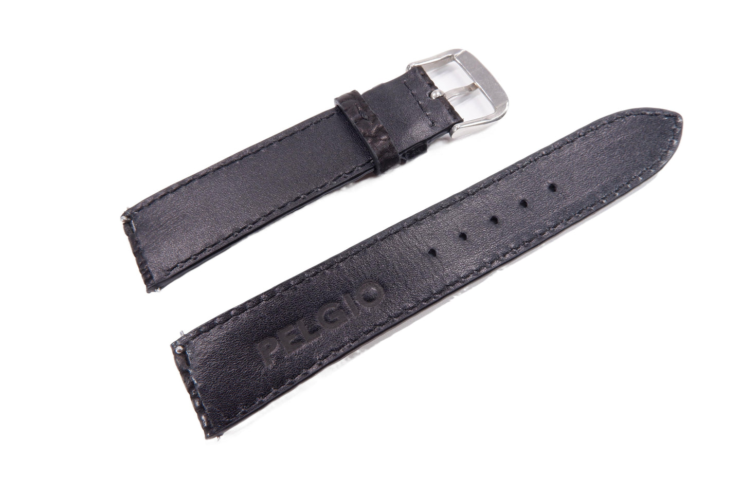 Genuine Shark Skin Leather Quick Release Watch Strap Black Band with Buckle