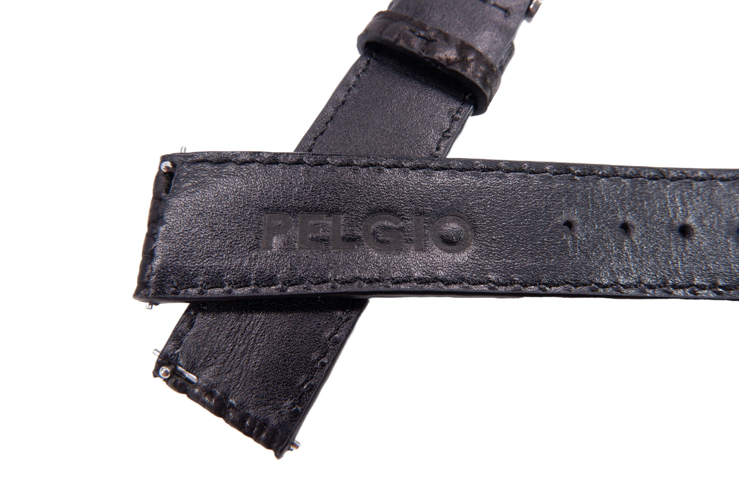 Genuine Shark Skin Leather Quick Release Watch Strap Black Band with Buckle