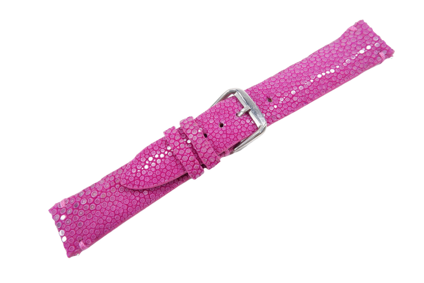 Genuine Polished Stingray Skin Leather Quick Release Watch Strap Purple Band with Buckle